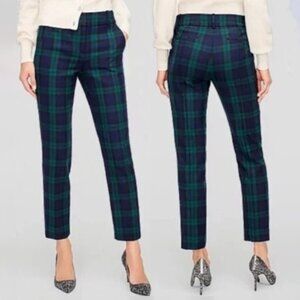 NWT J. Crew Tartan Plaid Skimmer Pants Wool Blend Sz 0